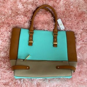 Blue and brown brunch bag